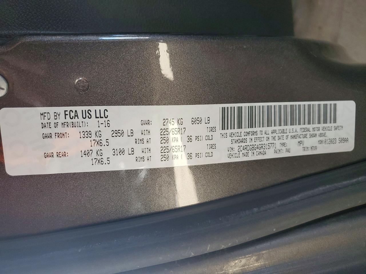 2016 Dodge Grand Caravan Se - zdjęcie 13