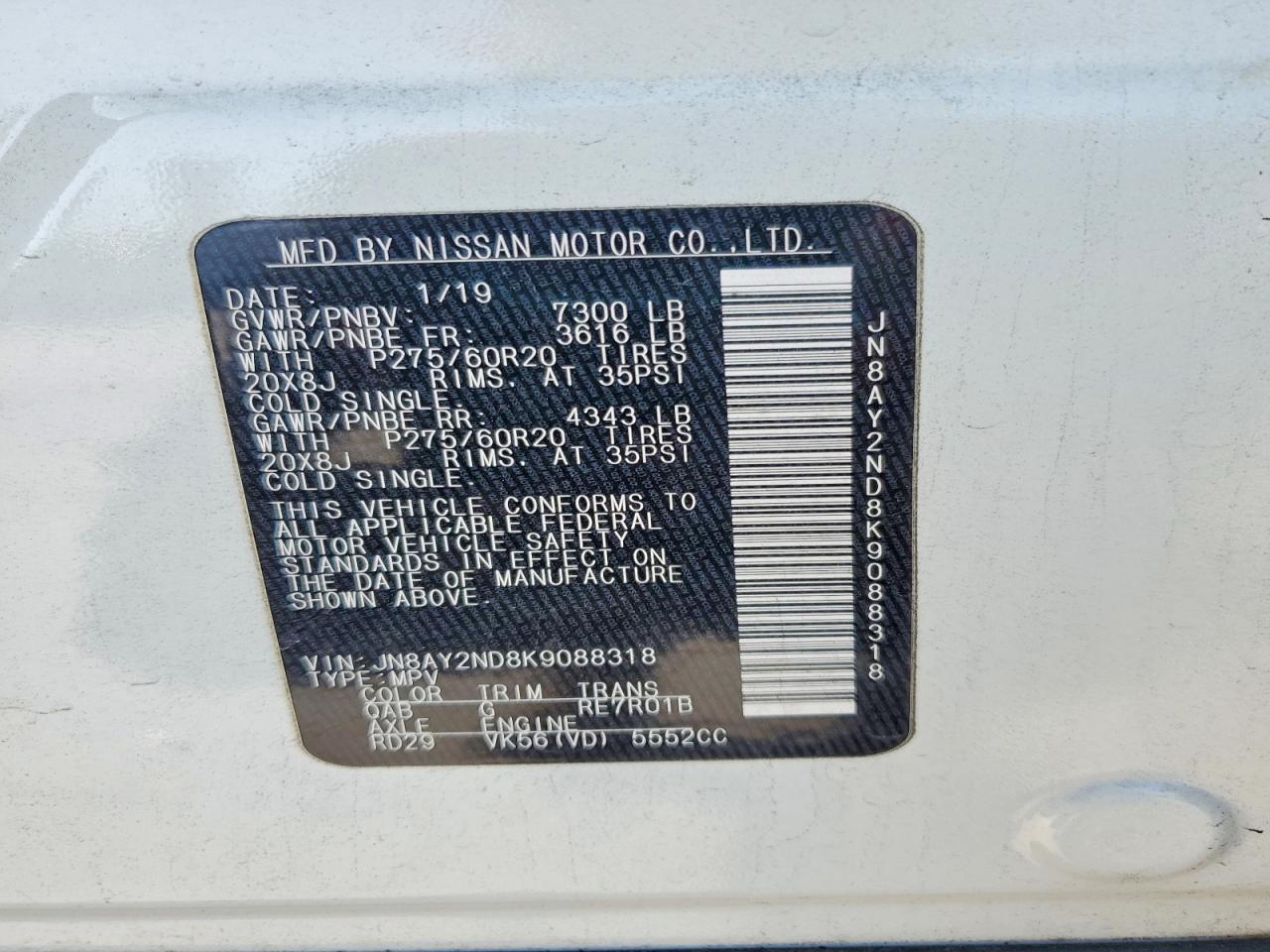 2019 Nissan Armada Platinum - zdjęcie 12