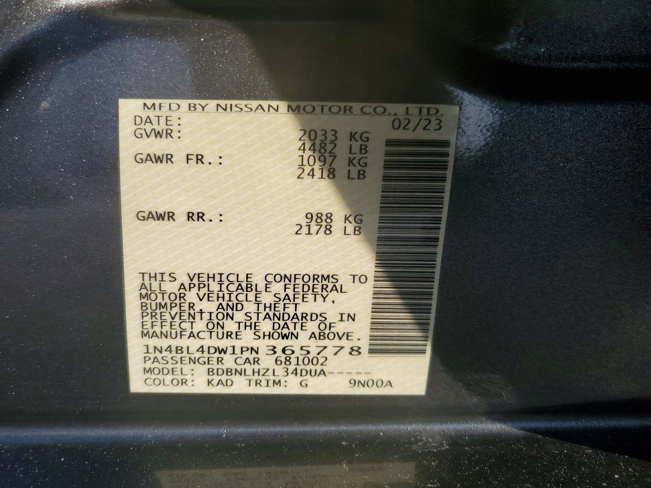 2023 Nissan Altima 2.5 Sv - zdjęcie 13