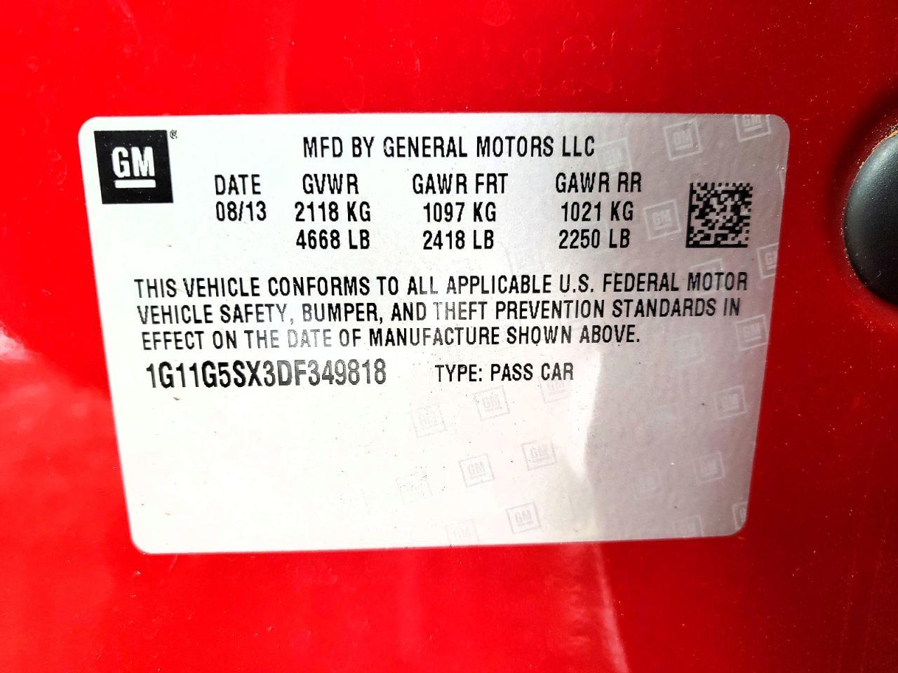 2013 Chevrolet Malibu 3Lt - zdjęcie 12