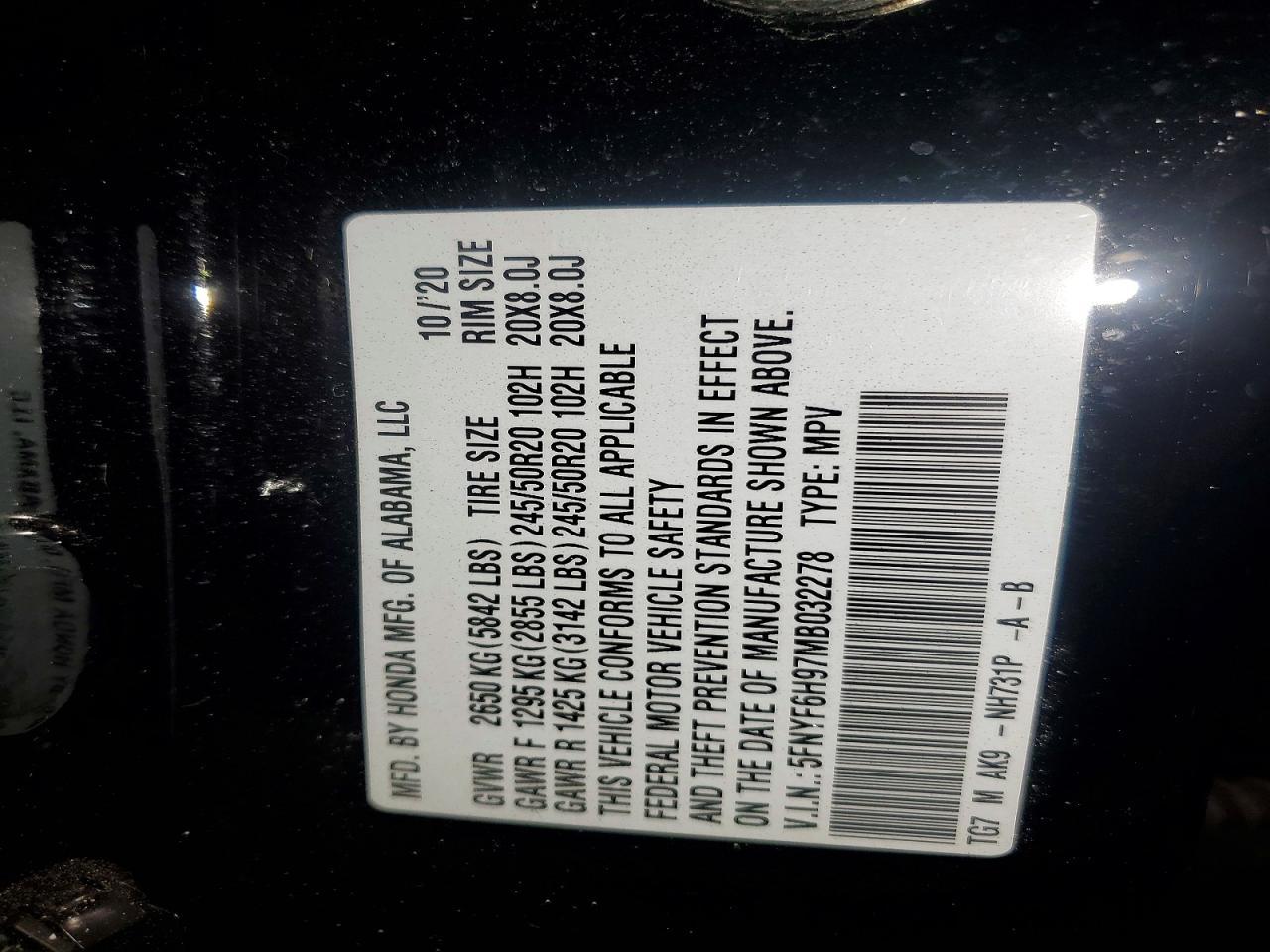 2021 Honda Pilot Touring - zdjęcie 13