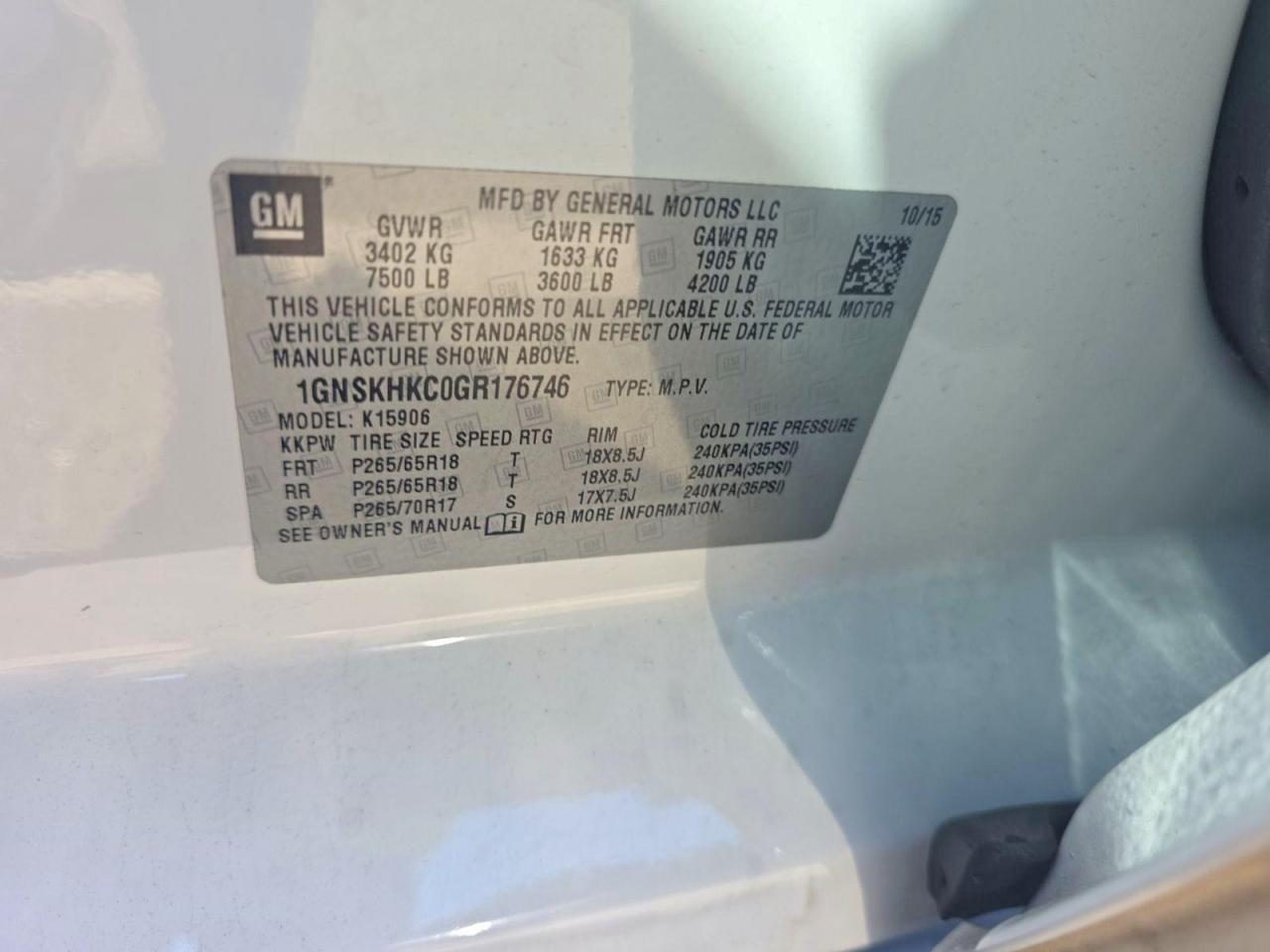 2016 Chevrolet Suburban K1500 Lt - zdjęcie 10