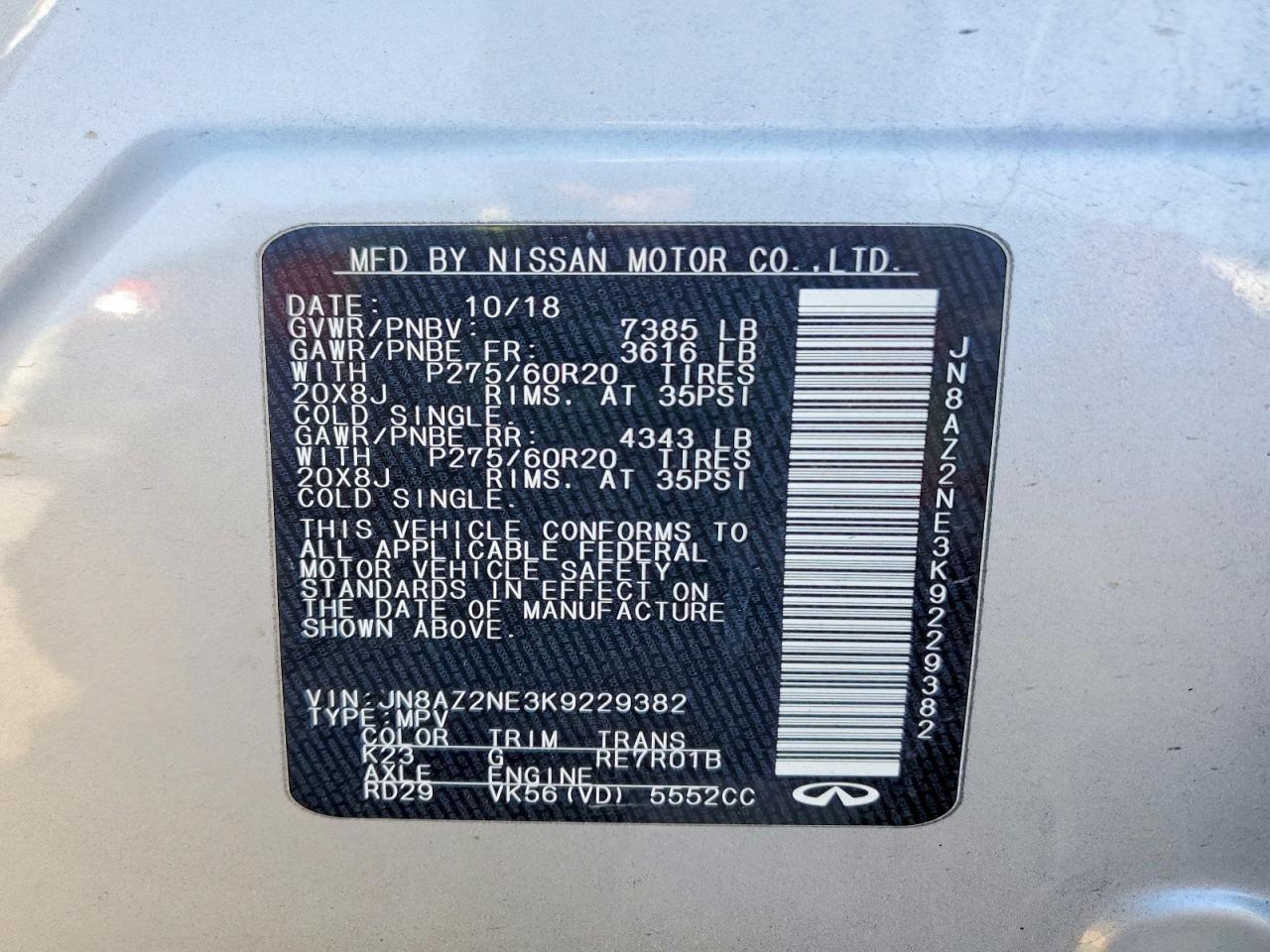 2019 Infiniti Qx80 Luxe - zdjęcie 14