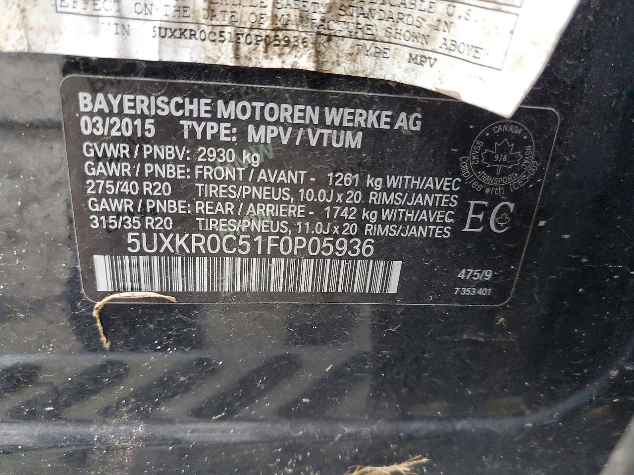 2015 BMW X5 xDrive35I - zdjęcie 14