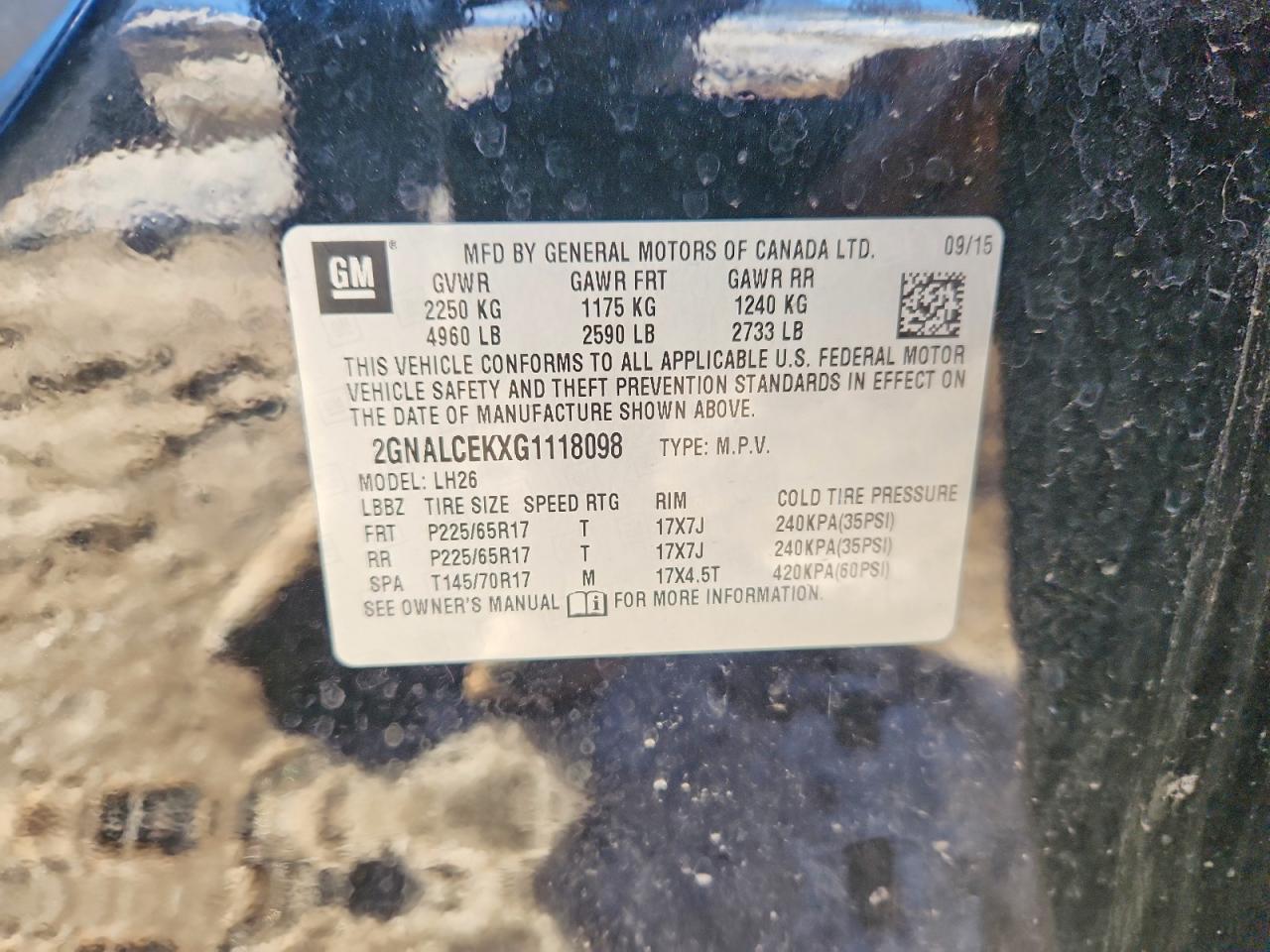 2016 Chevrolet Equinox Lt - zdjęcie 14