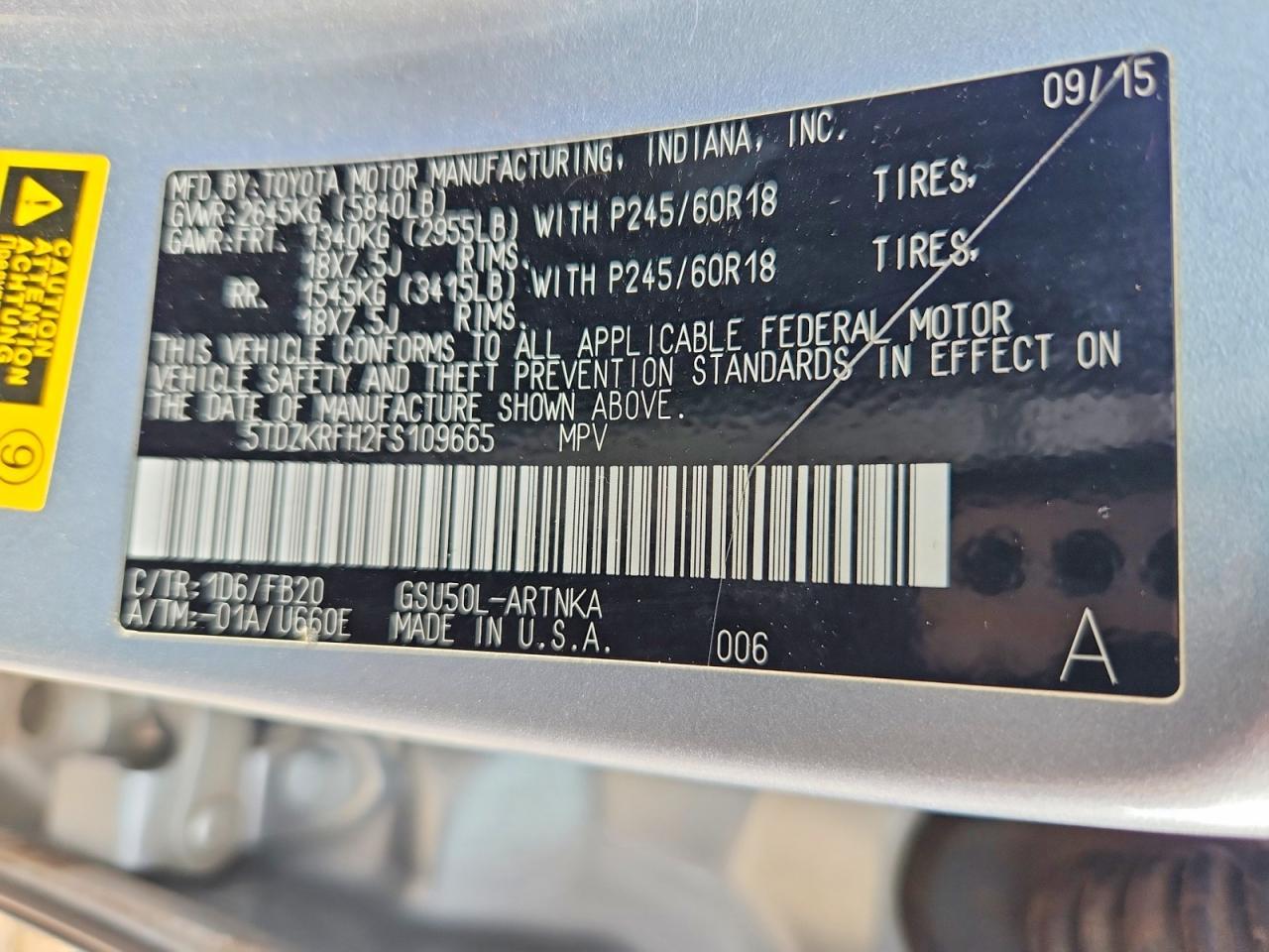 2015 Toyota Highlander Le - zdjęcie 13