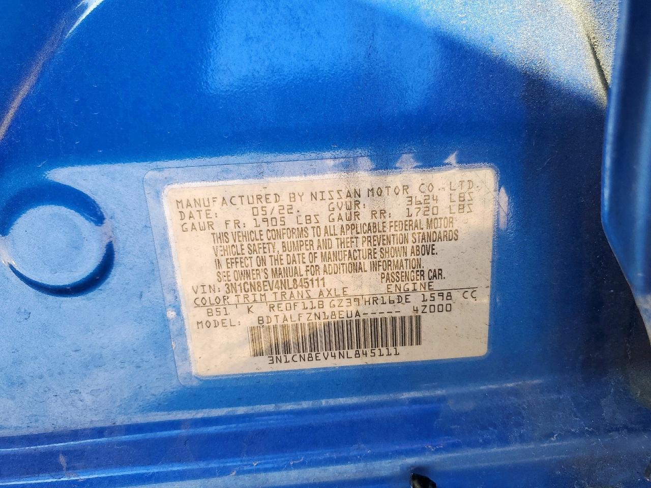 2022 Nissan Versa Sv - zdjęcie 12