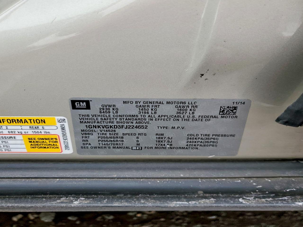 2015 Chevrolet Traverse Lt - zdjęcie 14