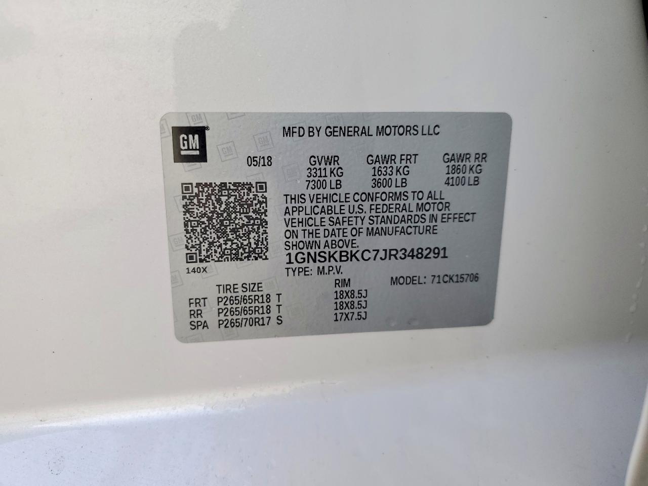 2018 Chevrolet Tahoe K1500 Lt - zdjęcie 13