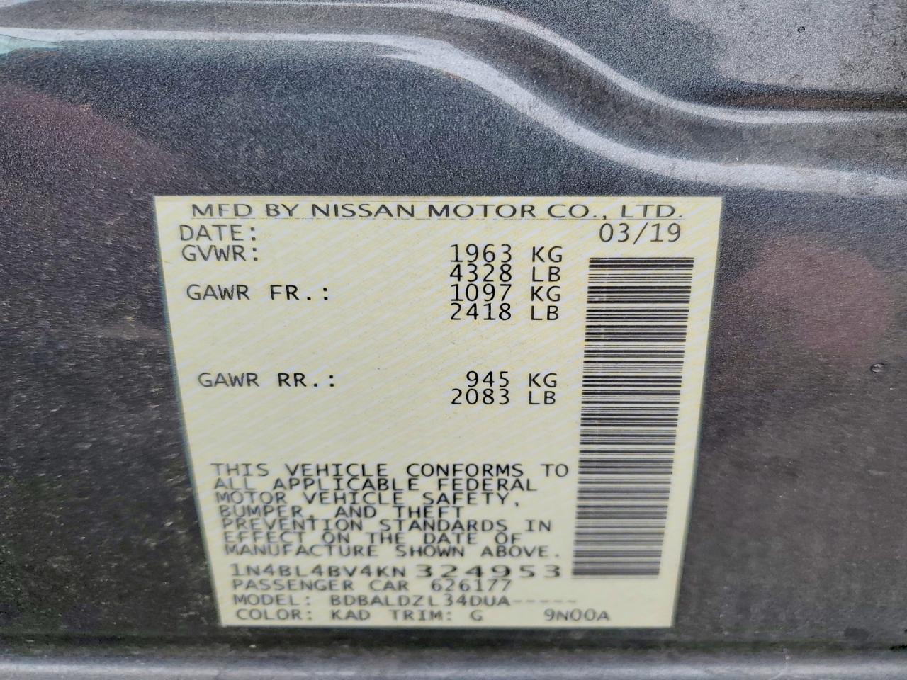 2019 Niss Altima S - zdjęcie 13