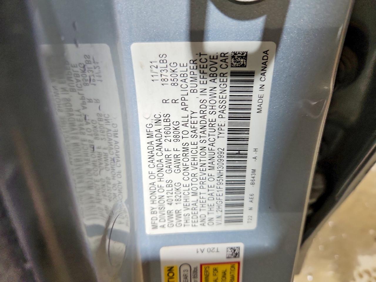 2022 Honda Civic Touring - zdjęcie 12