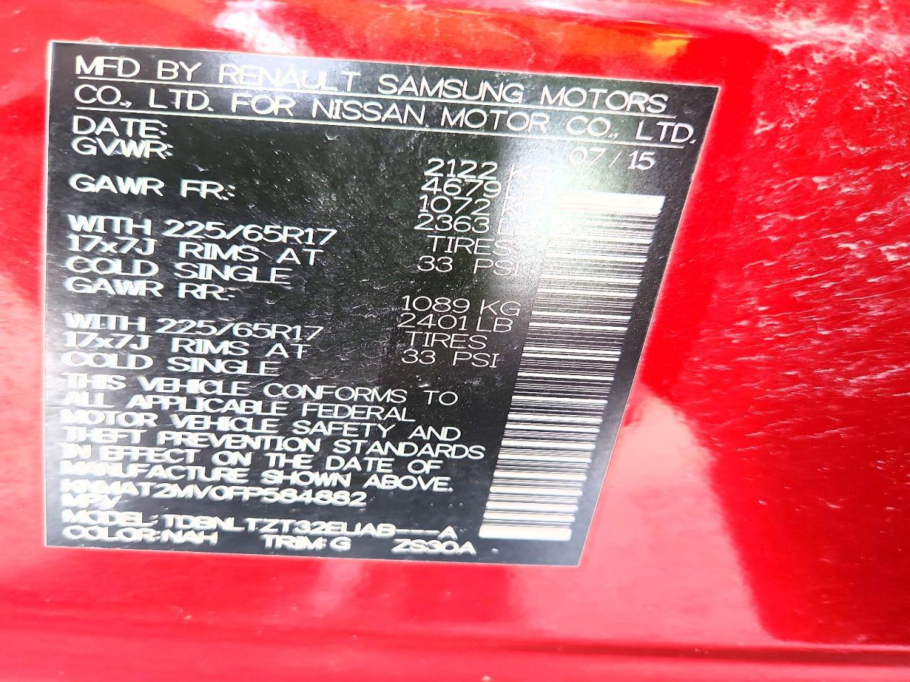 2015 Nissan Rogue Sv - zdjęcie 13