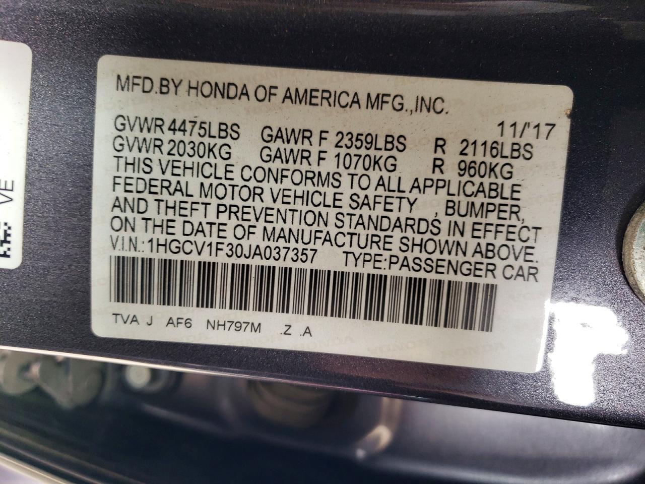 2018 Honda Accord Sport - zdjęcie 12