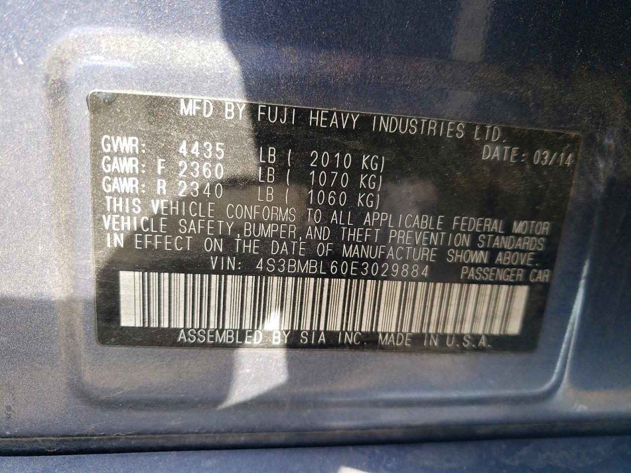 2014 Subaru Legacy 2.5I Limited - zdjęcie 12