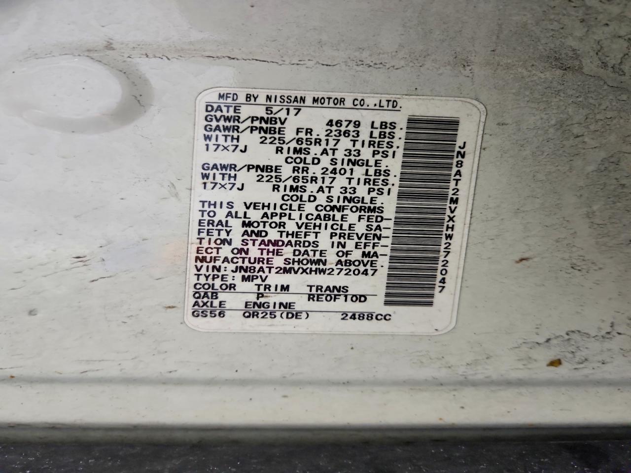 2017 Nissan Rogue Sv - zdjęcie 13