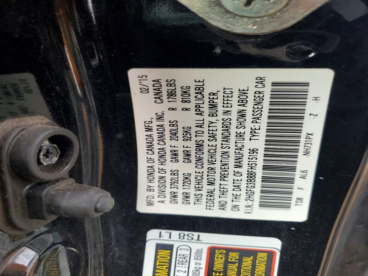 2015 Honda Civic Ex - zdjęcie 12