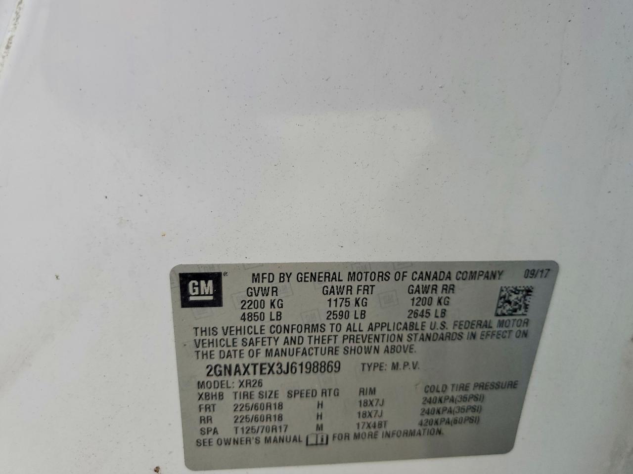 2018 Chevrolet Equinox Lt - zdjęcie 13