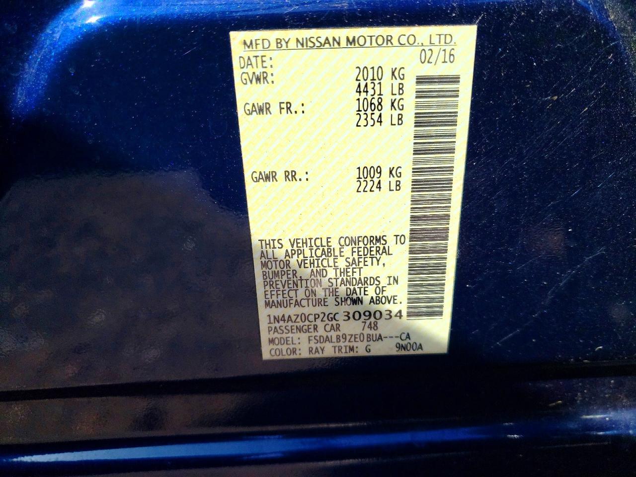 2016 Nissan Leaf S - zdjęcie 13
