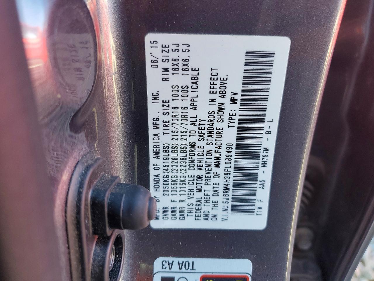 2015 Honda Cr-V Lx - zdjęcie 13