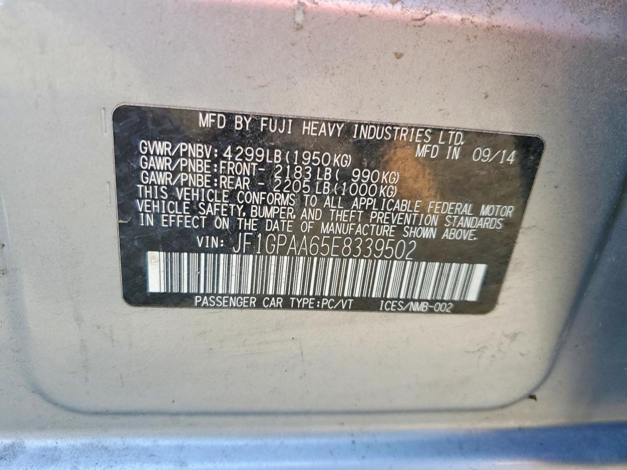 2014 Subaru Impreza - zdjęcie 12