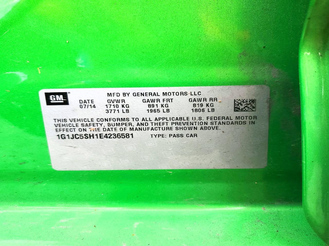 2014 Chevrolet Sonic Lt - zdjęcie 12