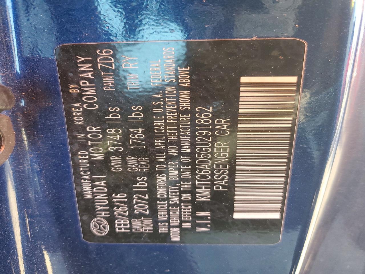 2016 Hyundai Veloster - zdjęcie 12