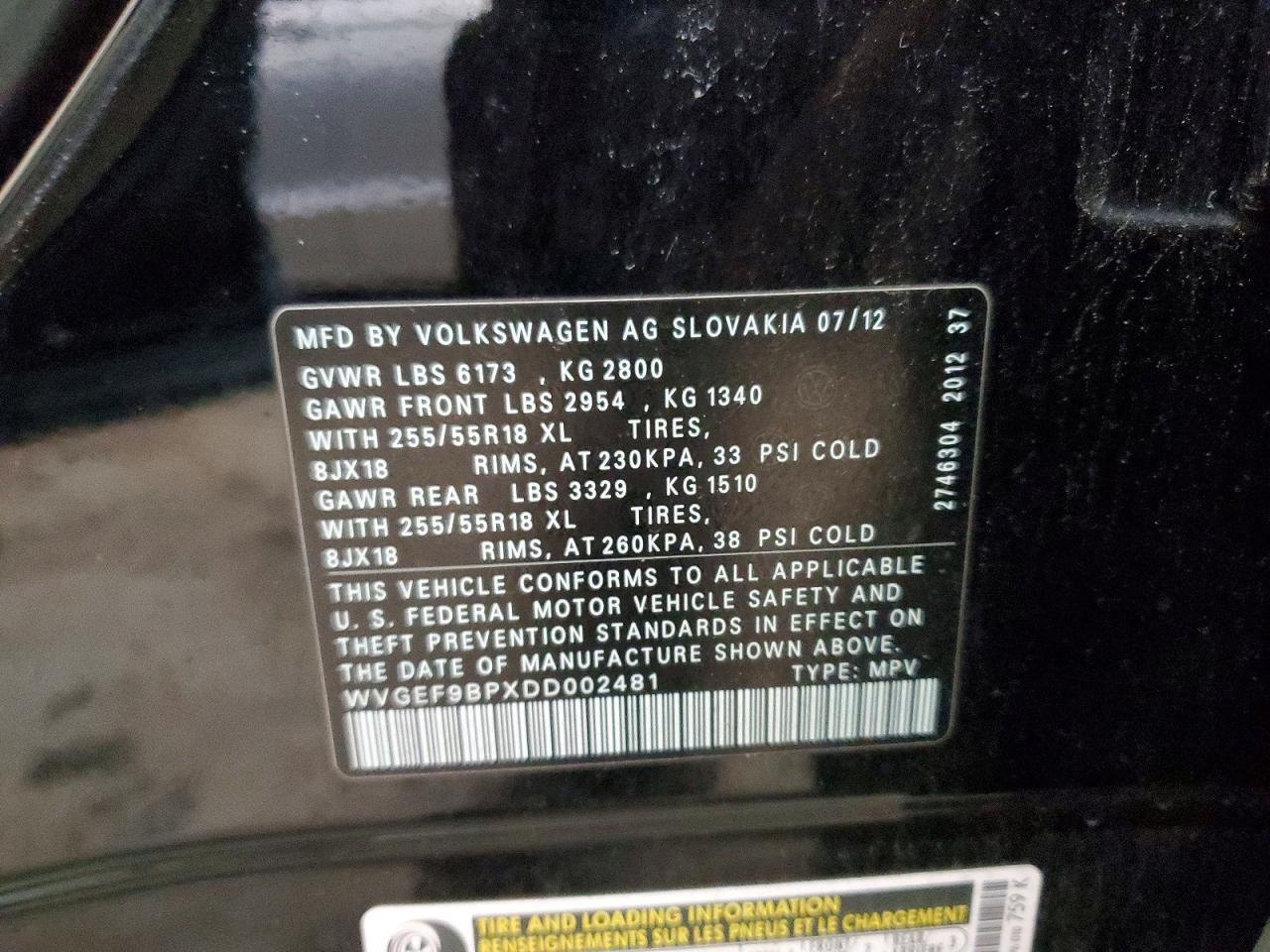 2013 Volkswagen Touareg V6 - zdjęcie 13