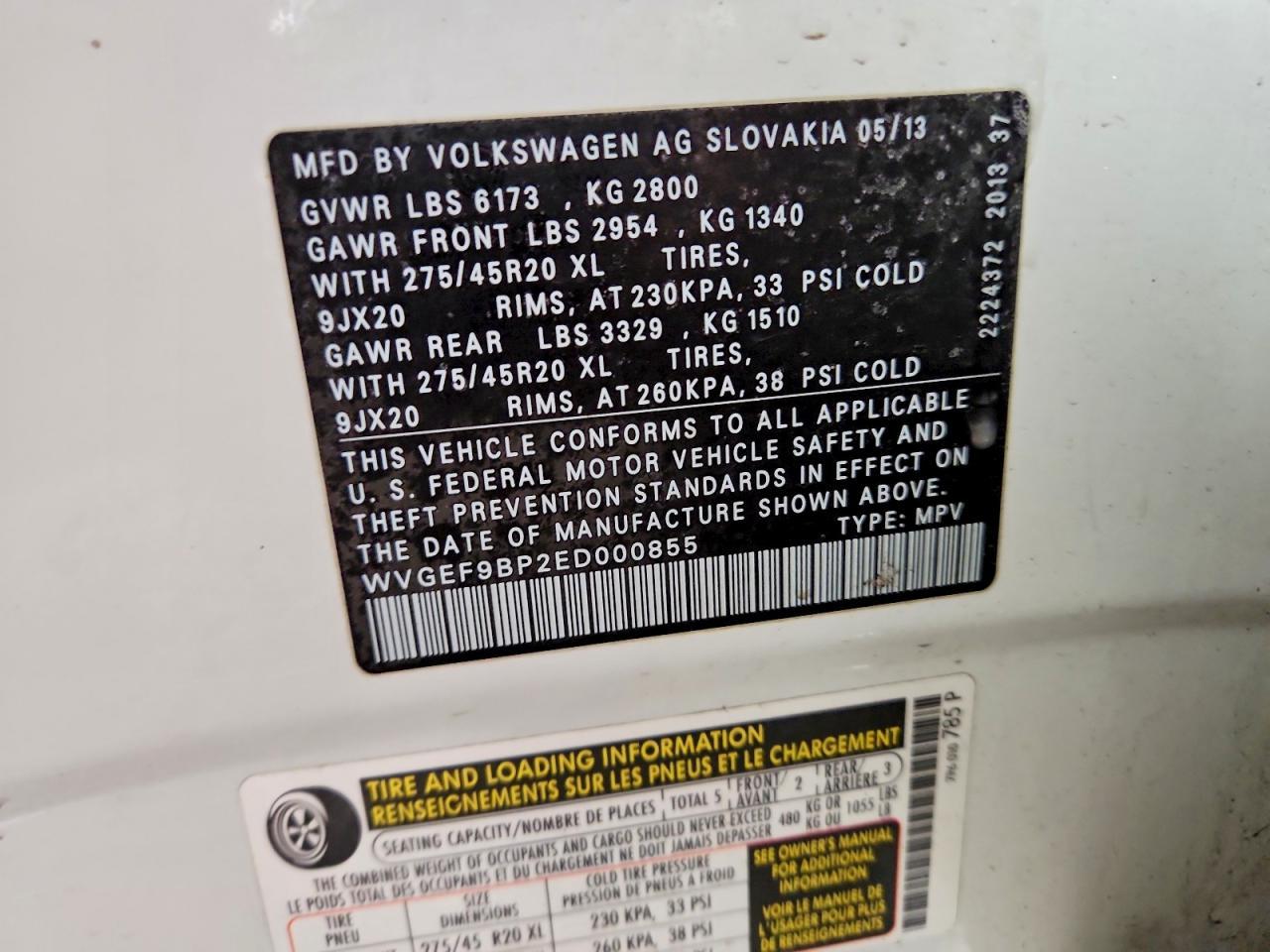 2014 Volkswagen Touareg V6 - zdjęcie 13