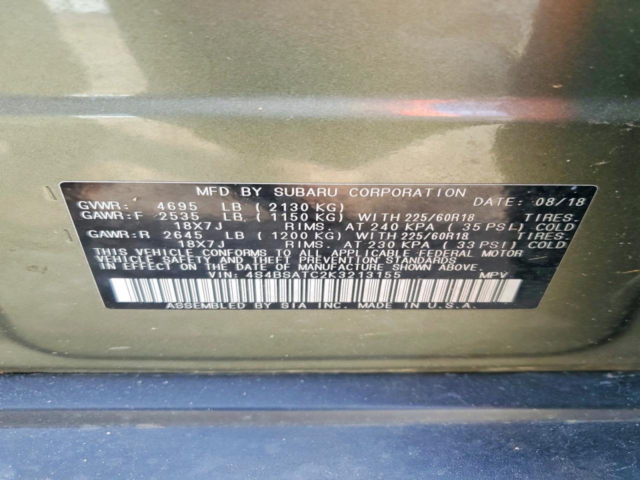 2019 Subaru Outback Touring - zdjęcie 14