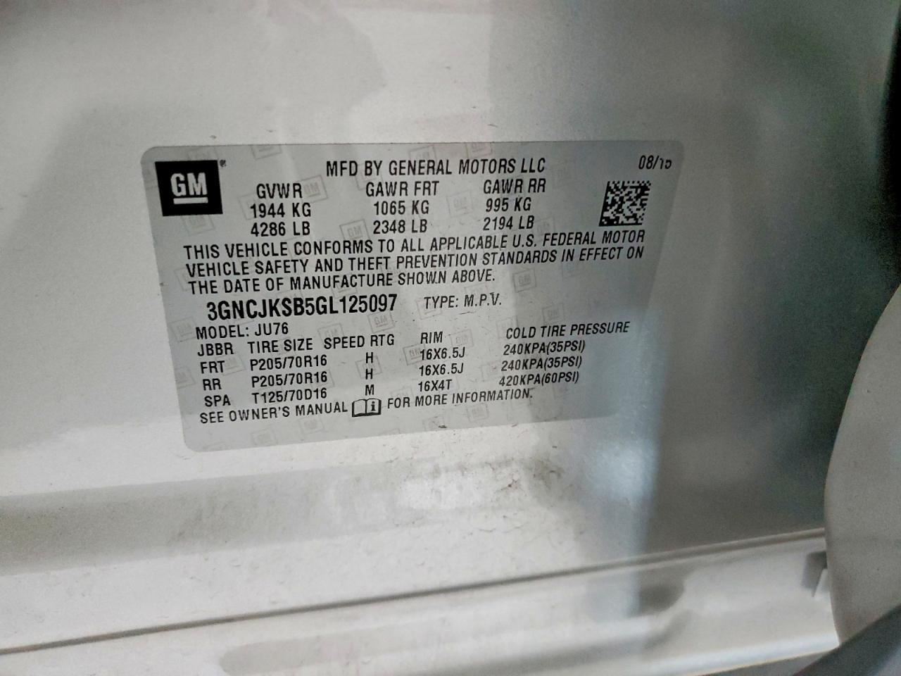 2016 Chevrolet Trax Ls - zdjęcie 12