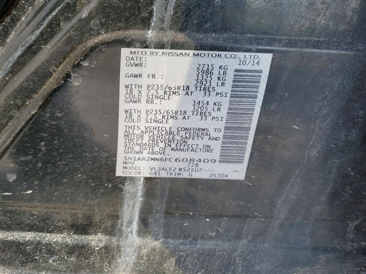 2015 Nissan Pathfinder S - zdjęcie 13