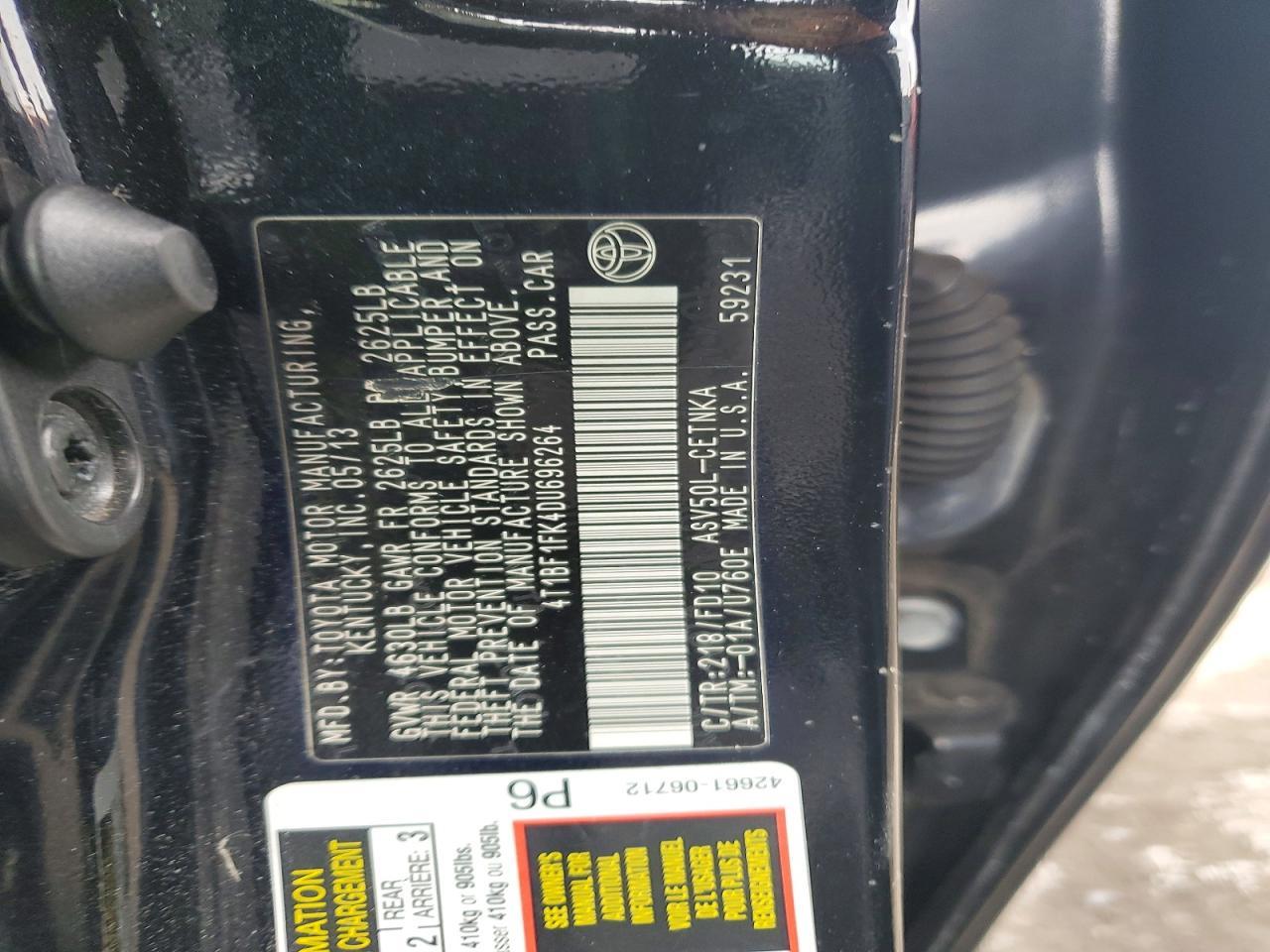 2013 Toyota Camry L - zdjęcie 12