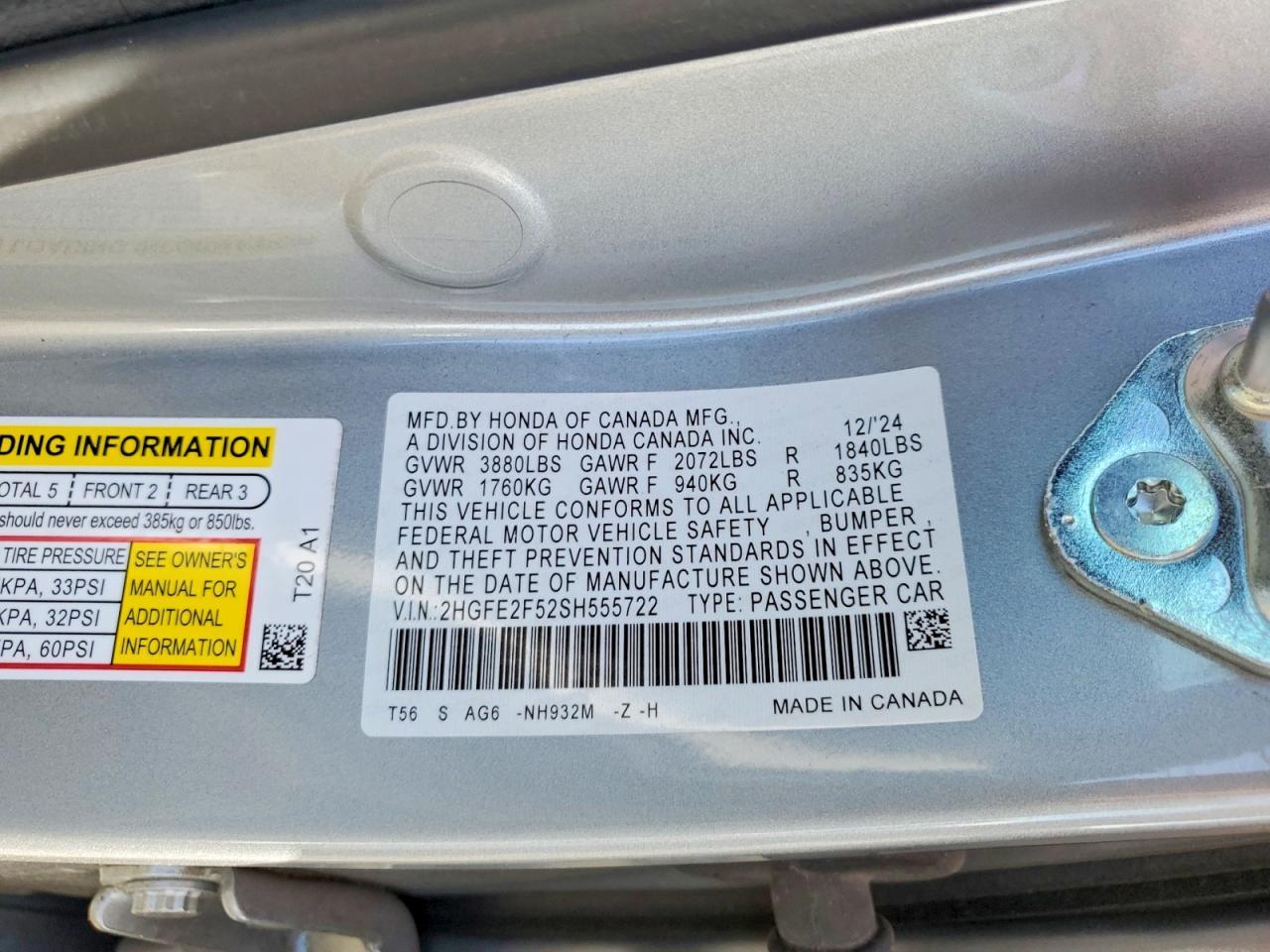 2025 Honda Civic Sport - zdjęcie 12