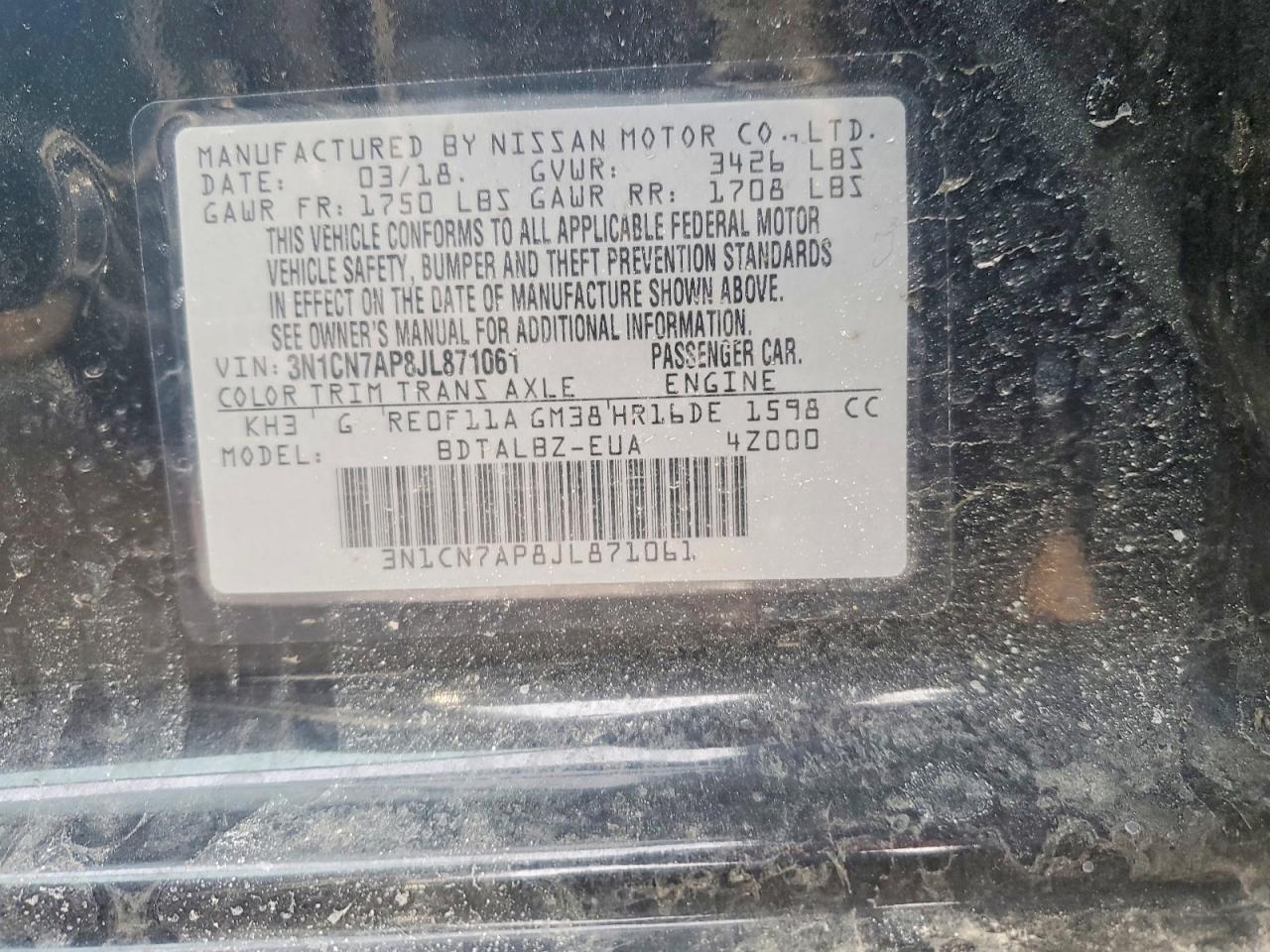 2018 Nissan Versa S - zdjęcie 12