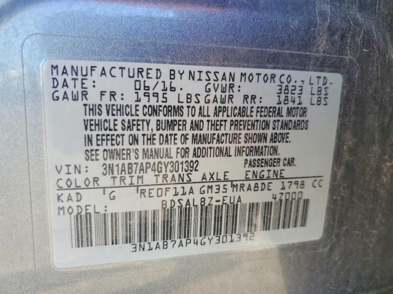 2016 Nissan Sentra S - zdjęcie 12