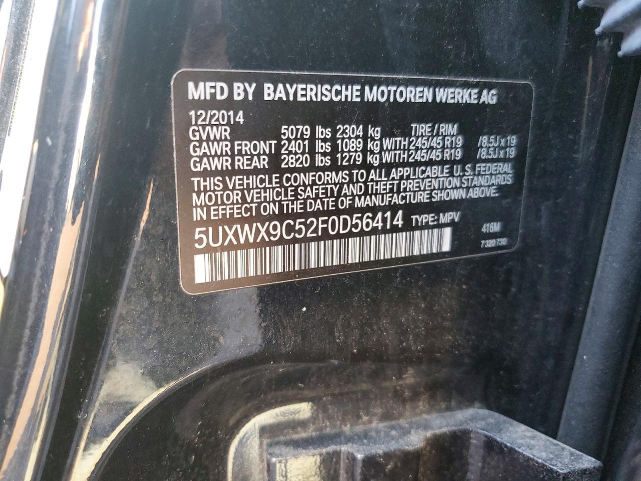 2015 BMW X3 xDrive28I - zdjęcie 12