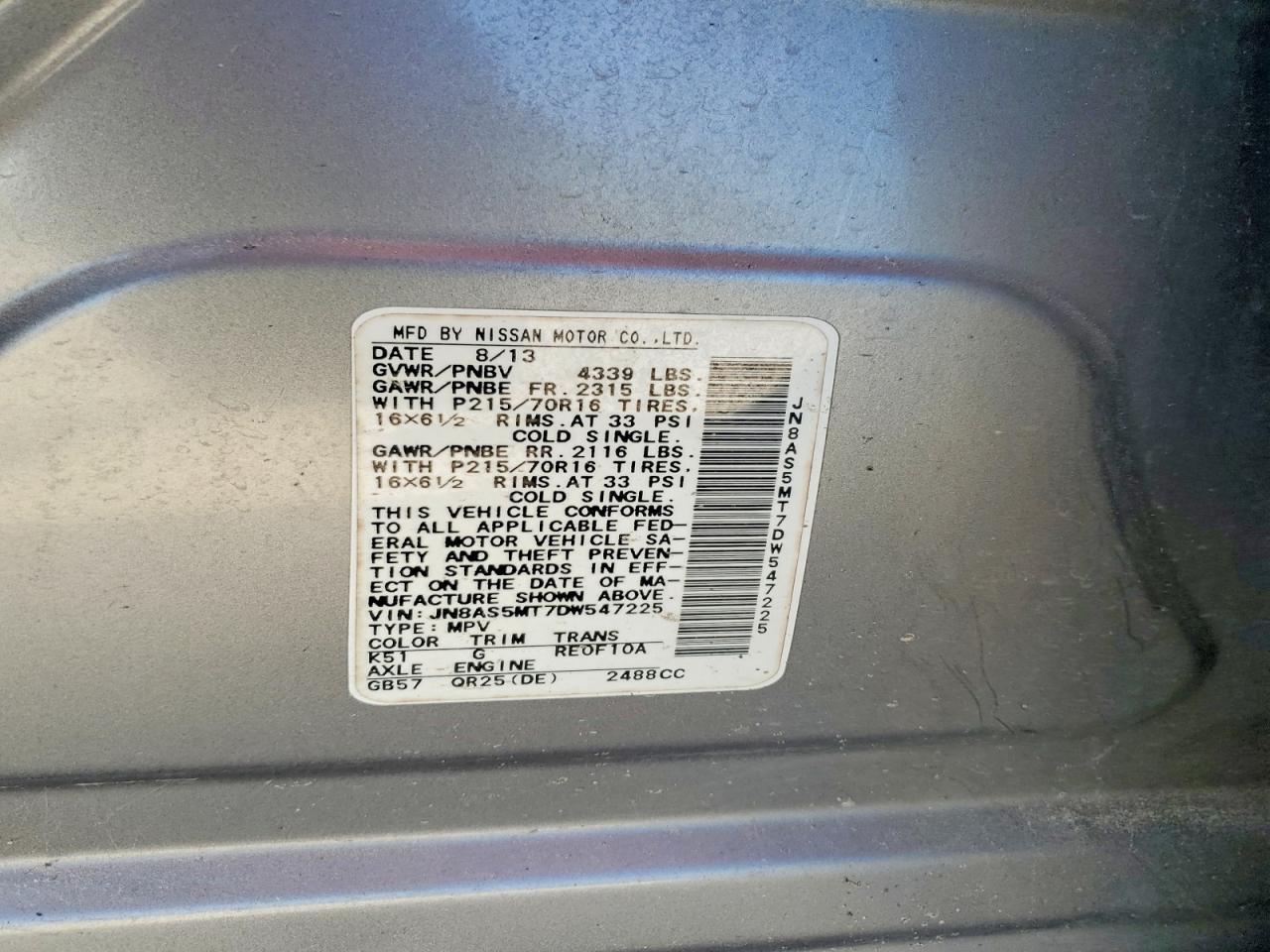 2013 Nissan Rogue S - zdjęcie 13