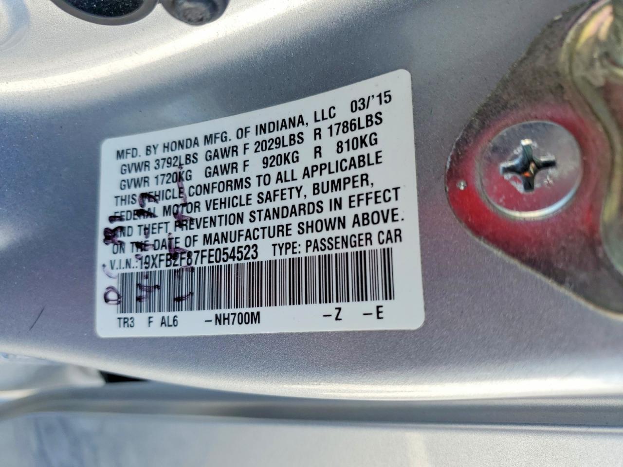 2015 Honda Civic Ex - zdjęcie 13