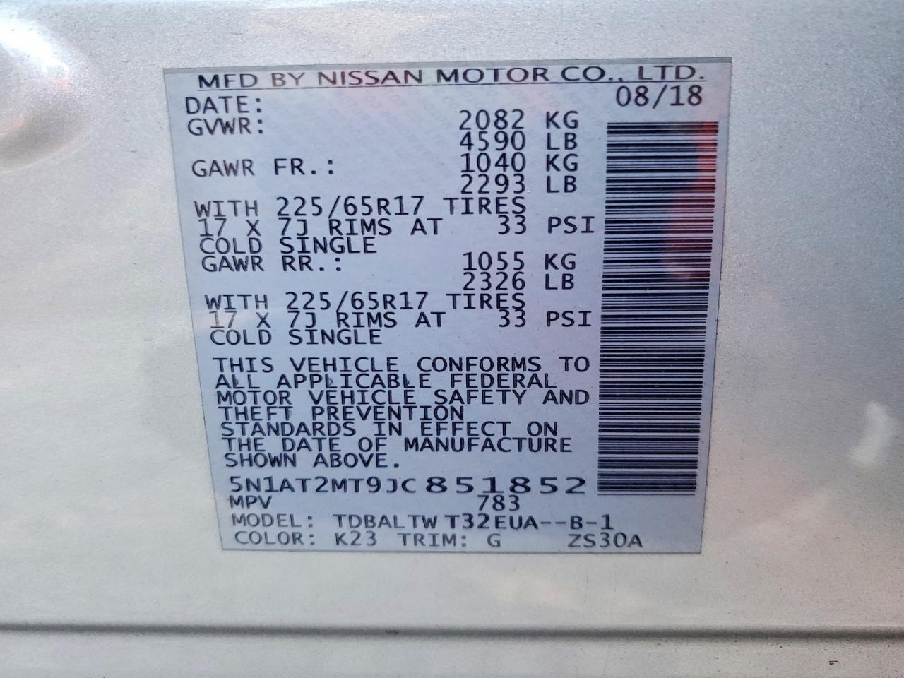 2018 Nissan Rogue Sv - zdjęcie 12