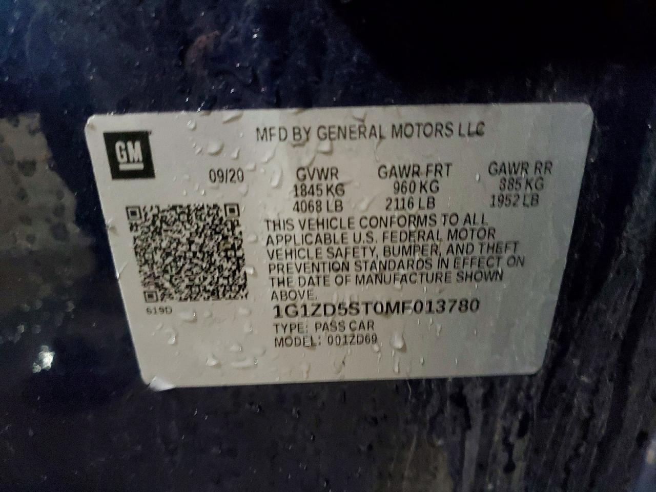 2021 Chevrolet Malibu Lt - zdjęcie 12