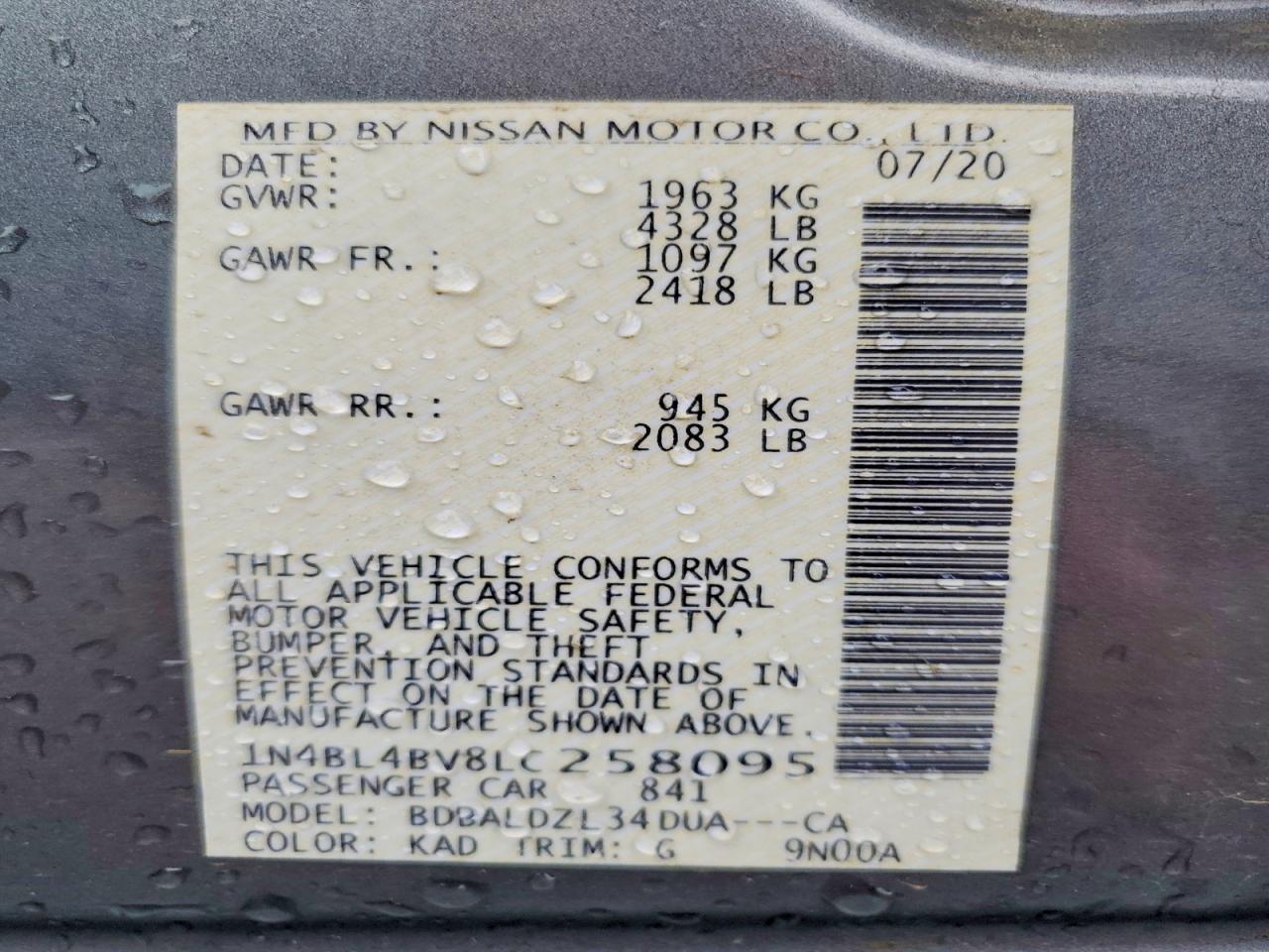 2020 Nissan Altima S - zdjęcie 12