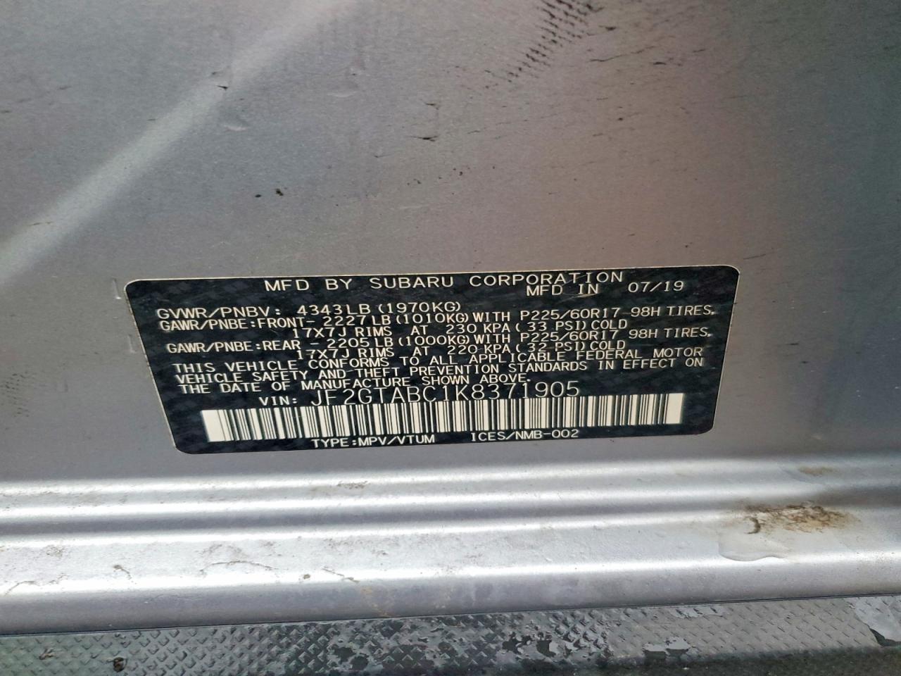 2019 Subaru Crosstrek - zdjęcie 14