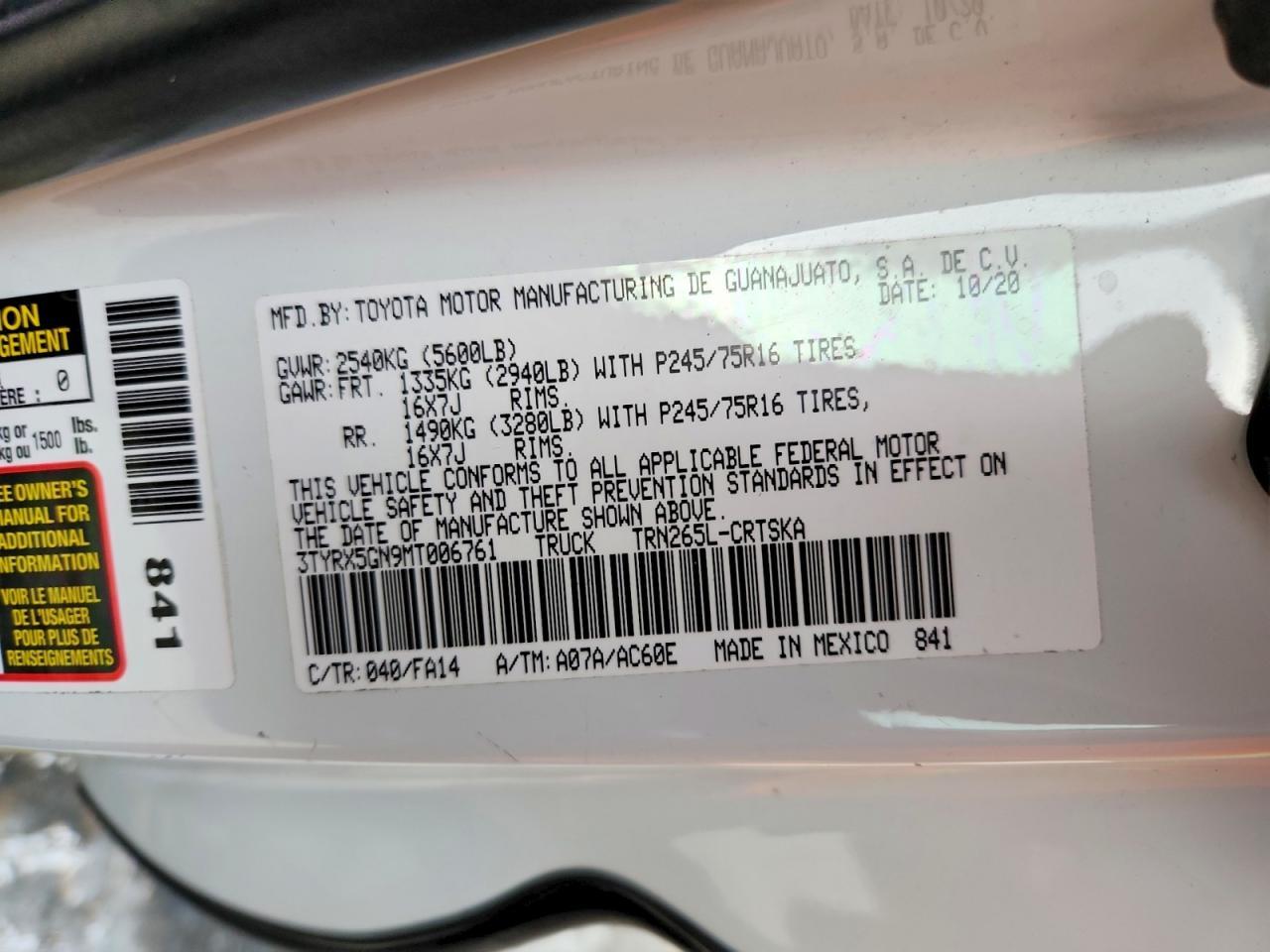 2021 Toyota Tacoma Sr - zdjęcie 14