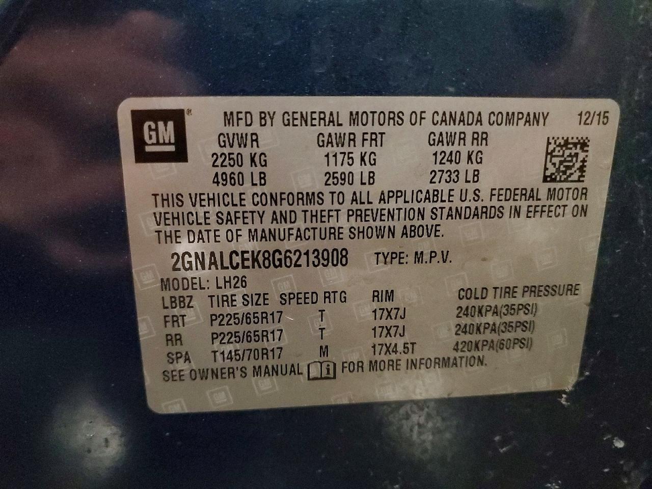 2016 Chevrolet Equinox Lt - zdjęcie 13