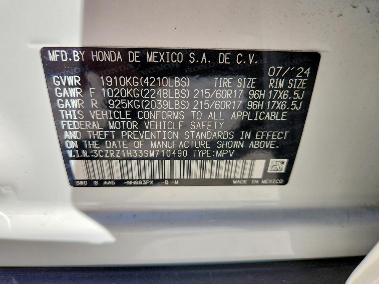 2025 Honda Hr-V Lx - zdjęcie 13