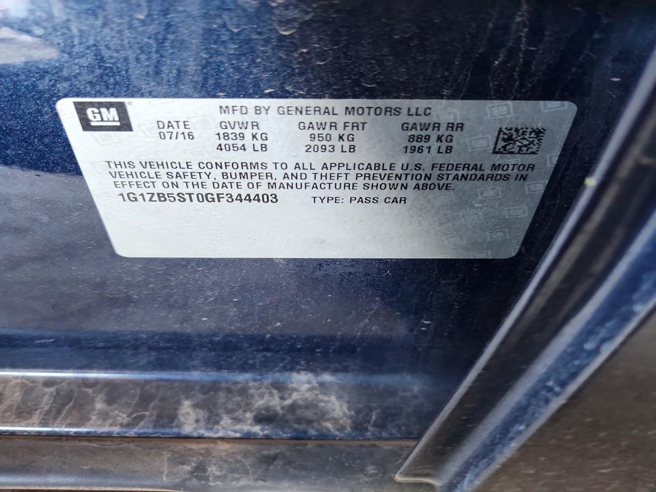 2016 Chevrolet Malibu Ls - zdjęcie 12