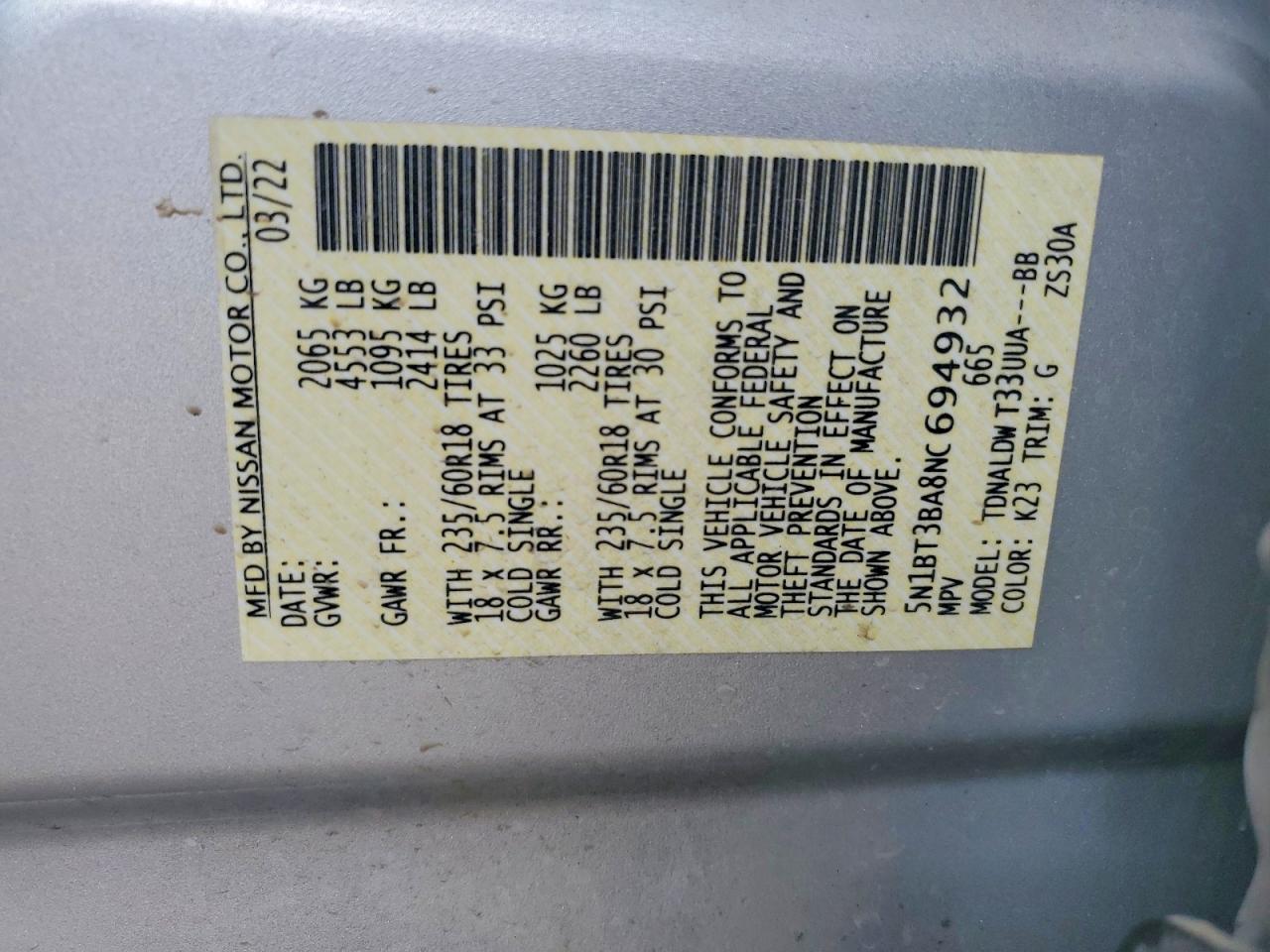 2022 Nissan Rogue Sv - zdjęcie 12