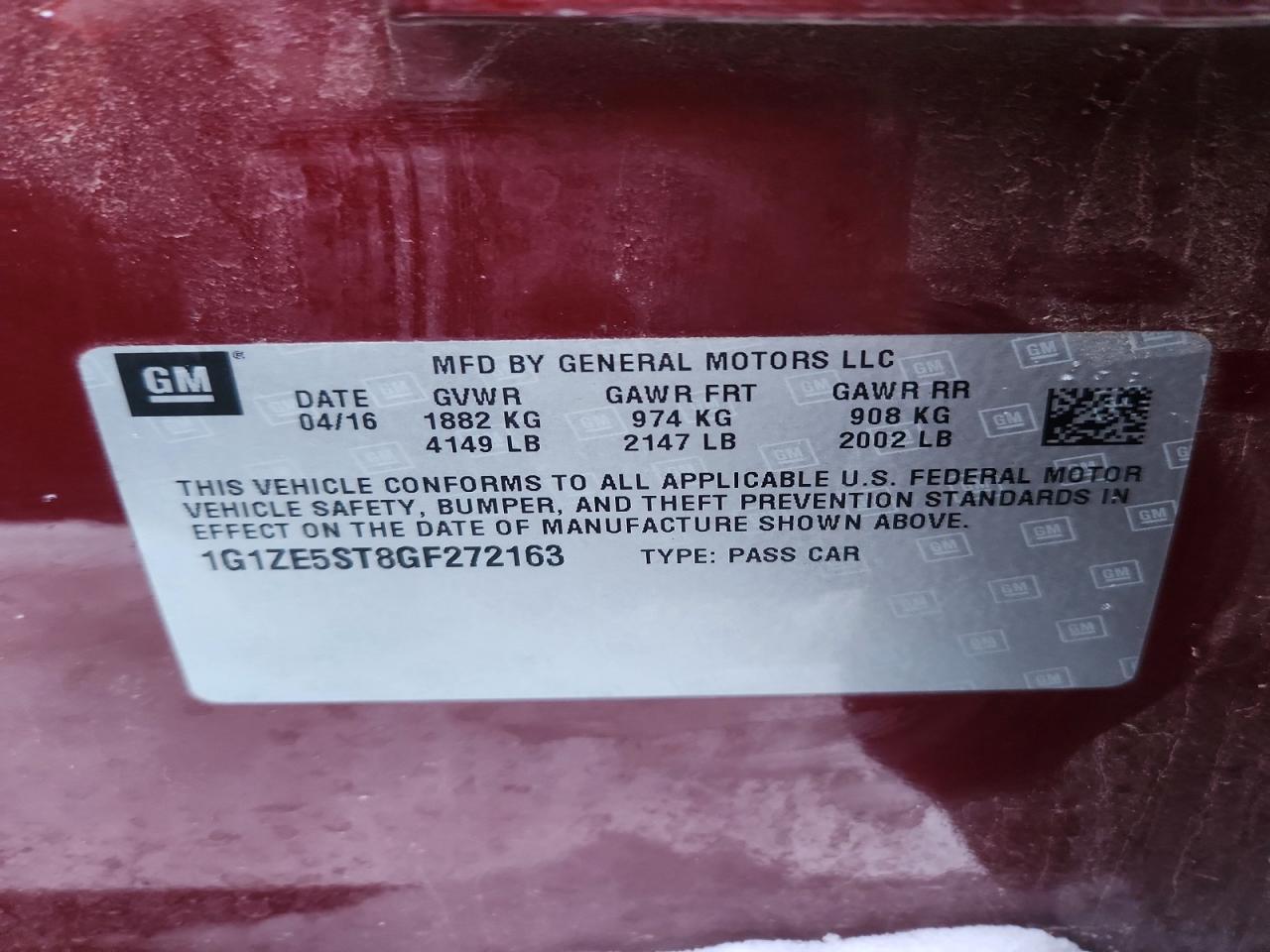 2016 Chevrolet Malibu Lt - zdjęcie 12