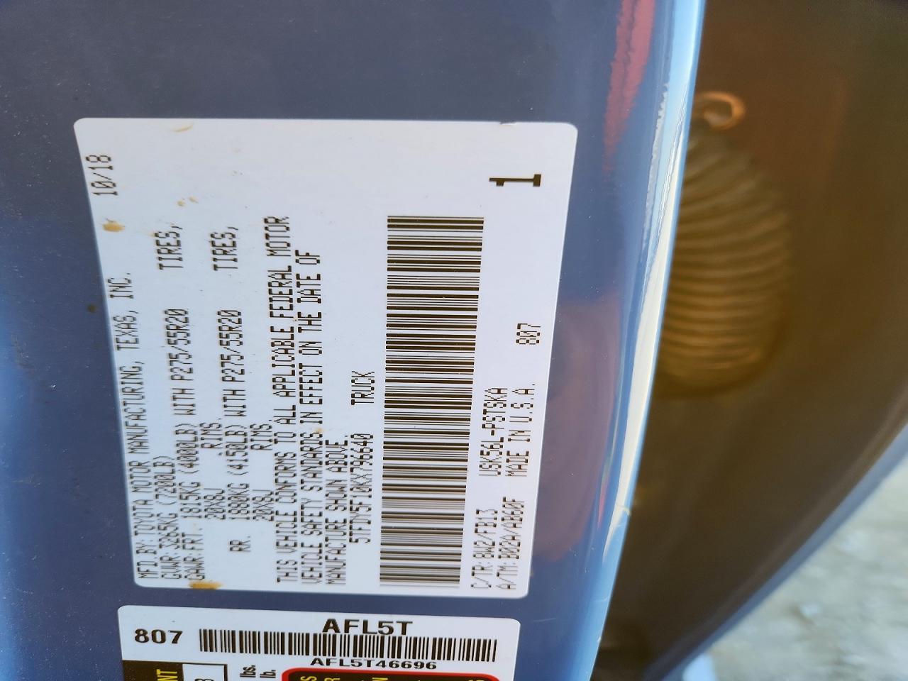 2019 Toyota Tundra Sr5 - zdjęcie 12