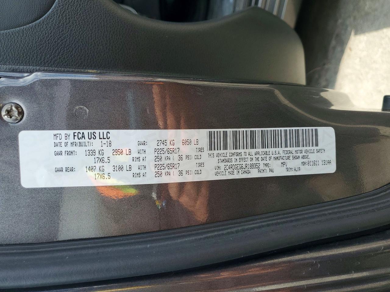 2018 Dodge Grand Caravan Gt - zdjęcie 13